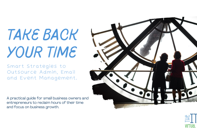 Two people standing by a large clock, contemplating time management strategies.