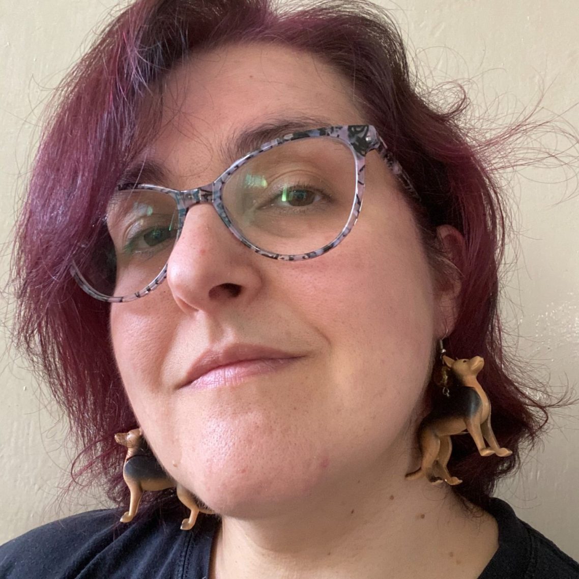 my selfie (Chiara Briganti) with my dog earrings